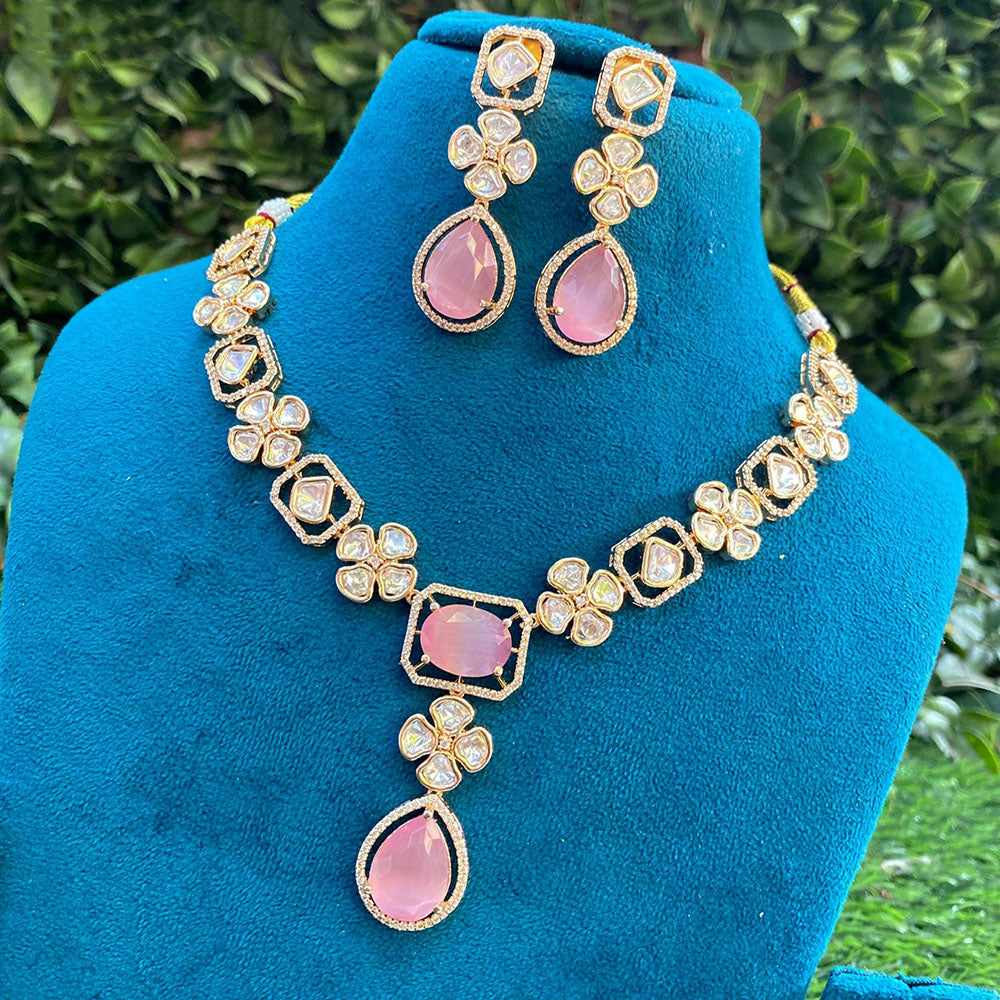Royal Kundan Jewellery Classic Polki Kundan Stone Festive Necklace Set