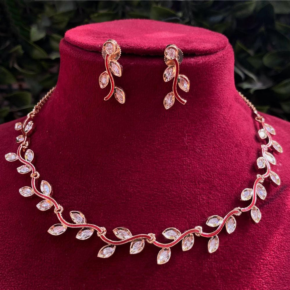 Royal Kundan Jewellery Polki Kundan and Meenakari Exquisite Leaf Necklace Set