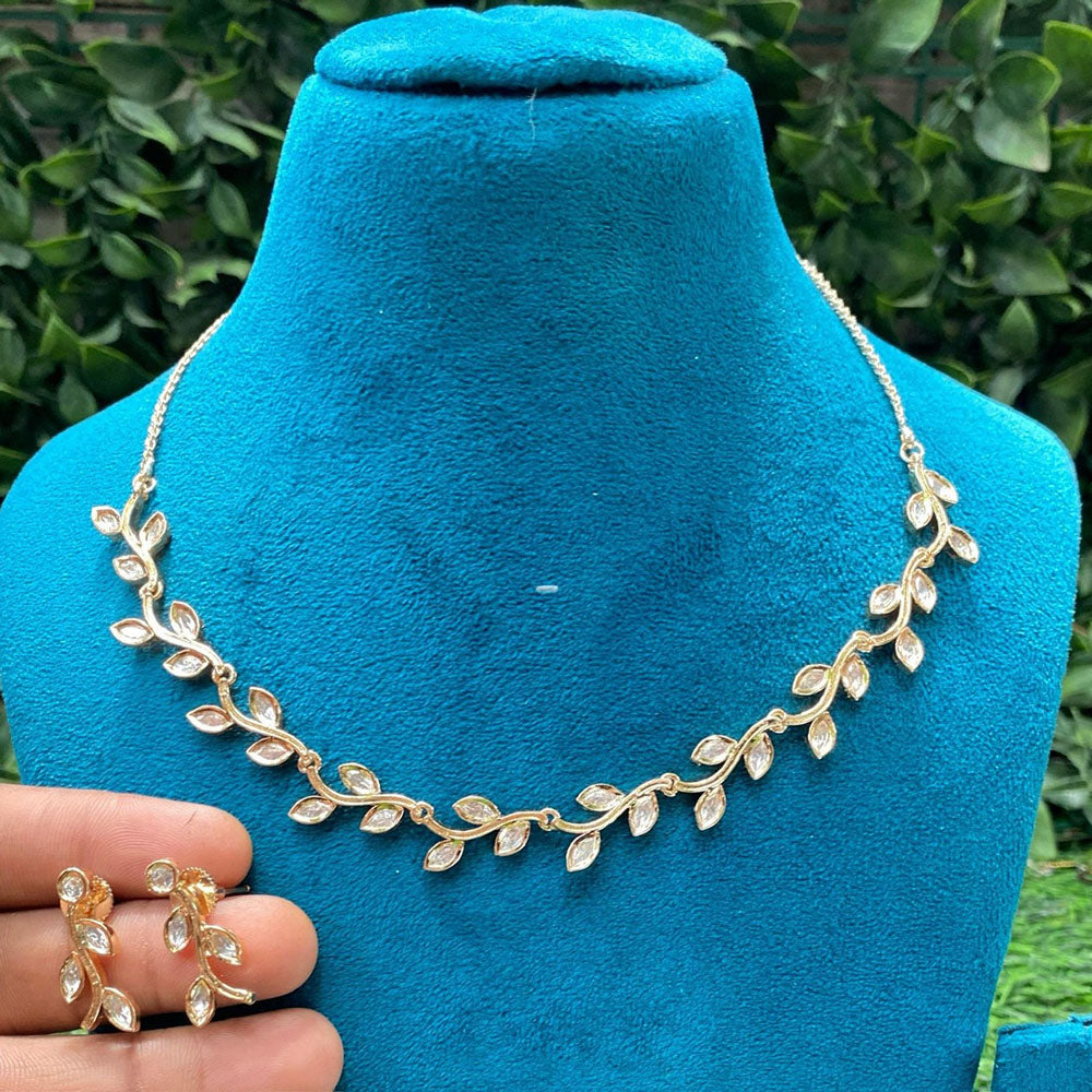 Royal Kundan Jewellery Polki Kundan and Meenakari Exquisite Leaf Necklace Set