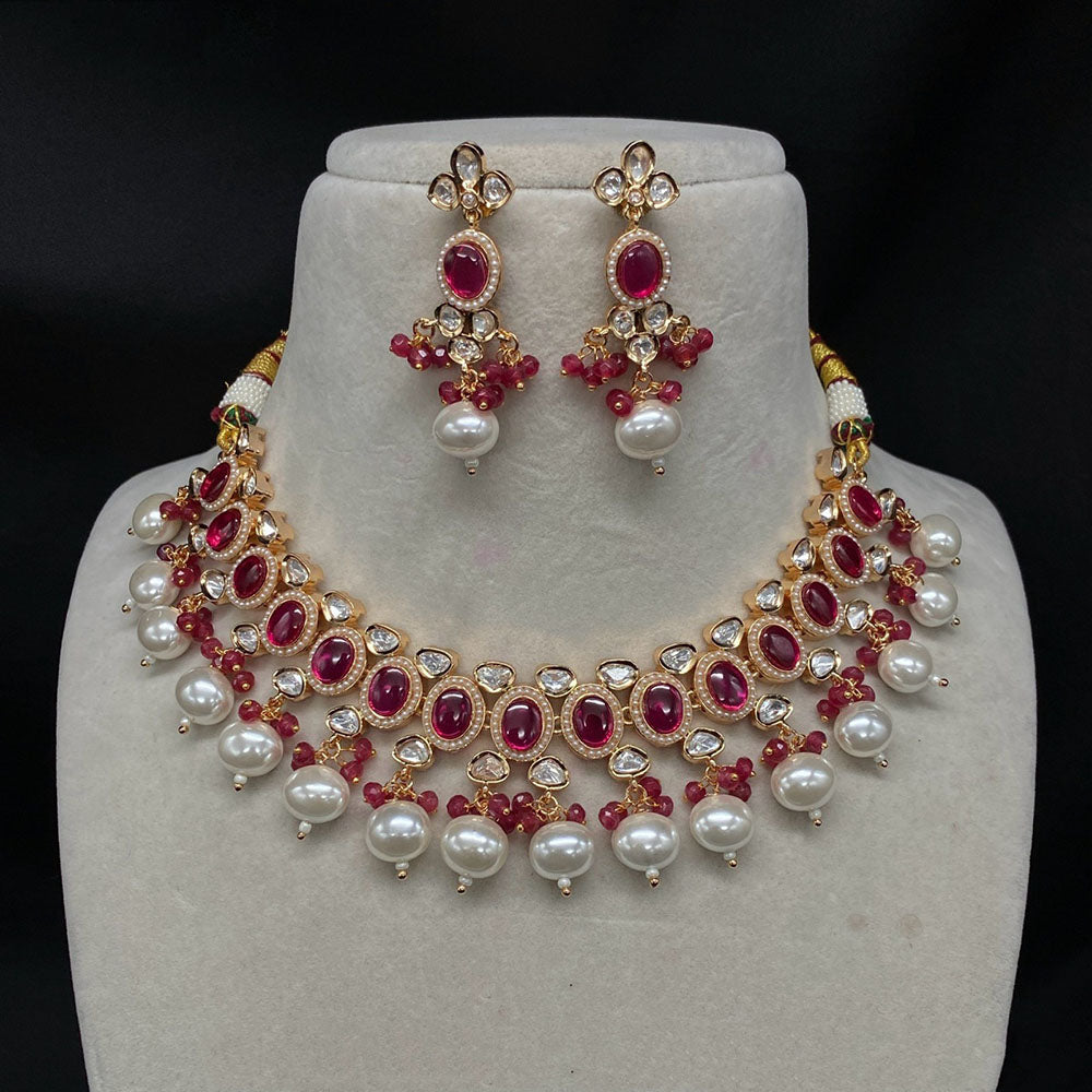 Royal Kundan Jewellery Polki Kundan Pearl Beads Necklace Set
