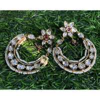 Royal Kundan Jewellery Classic Queen Polki Kundan And Pearl Dangler Earrings