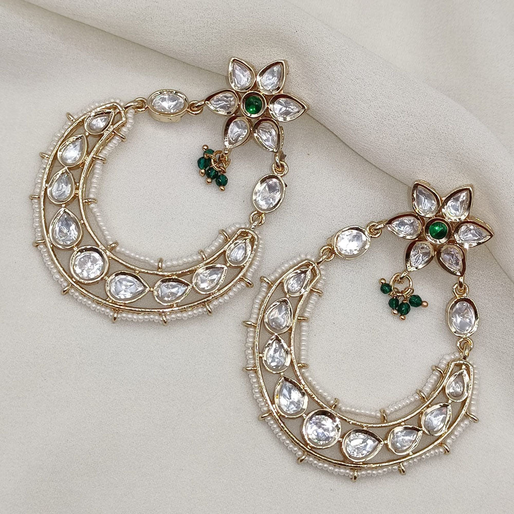 Royal Kundan Jewellery Classic Queen Polki Kundan And Pearl Dangler Earrings
