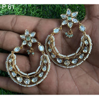 Royal Kundan Jewellery Classic Queen Polki Kundan And Pearl Dangler Earrings