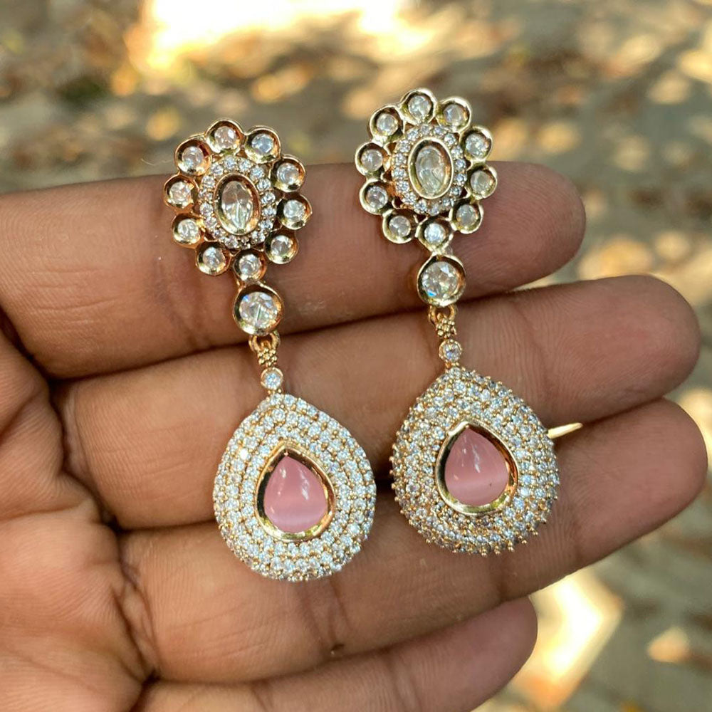 Royal Kundan Jewellery Classic Queen Polki Kundan Dangler Earrings