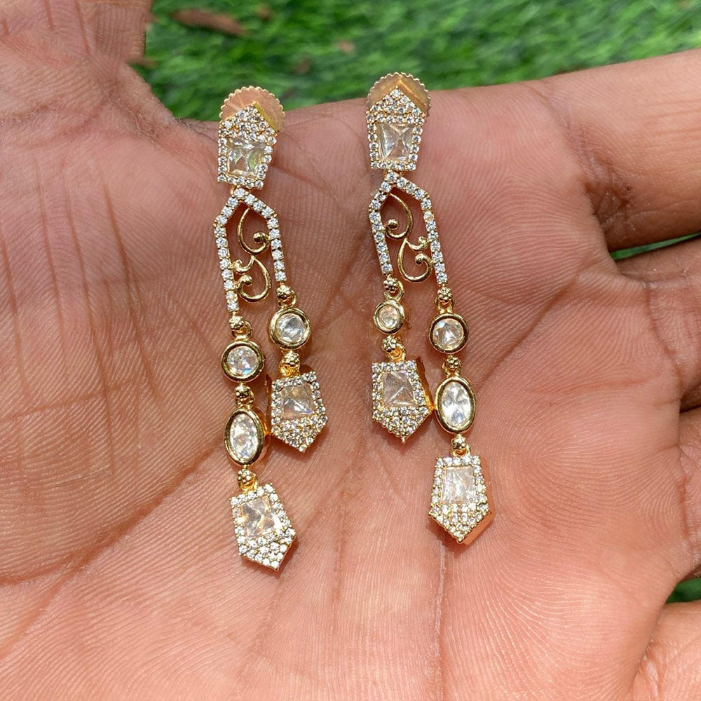 Royal Kundan Jewellery Designer Polki Kundan Stone Dangler Earrings
