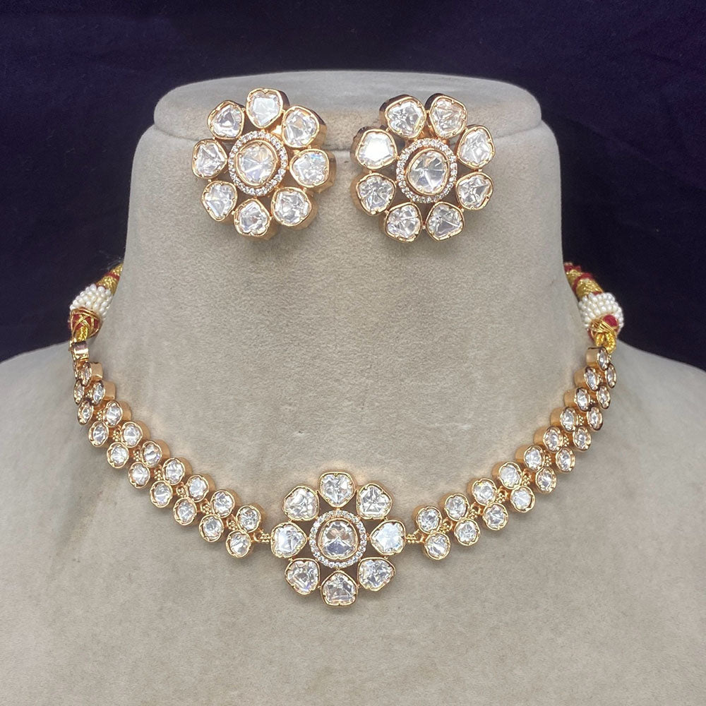 Royal Kundan Jewellery Polki Kundan Stone Necklace Set