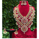 Royal Kundan Jewellery Designer Pota Stone And Pearl Double Necklace Set