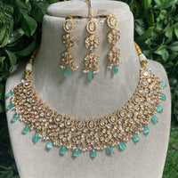Royal Kundan Jewellery Designer Polki Kundan Stone And Beads Necklace Set