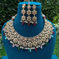 Royal Kundan Jewellery Designer Polki Kundan Stone And Beads Necklace Set