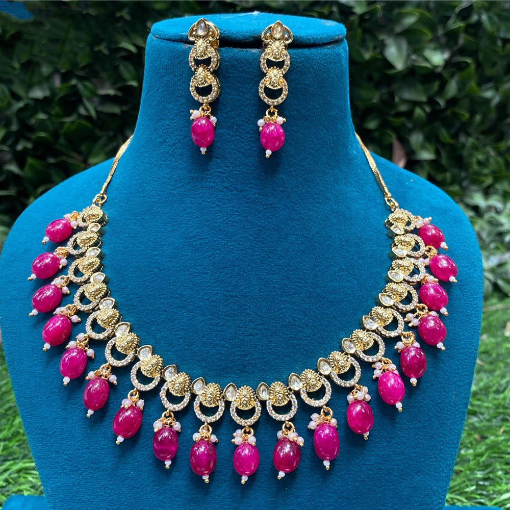 Royal Kundan Jewellery Regal Look Polki Kundan Beads Statement Necklace Set
