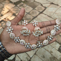 Royal Kundan Jewellery Luxe Polki Kundan And Pearl Meenakari Necklace Set