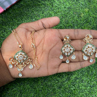 Royal Kundan Jewellery Classic Polki Kundan Stone Pendant Set