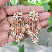 Royal Kundan Jewellery Royal Look Polki Kundan Stone And Beads Dangler Earrings