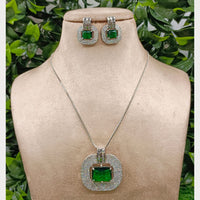 Royal Kundan Jewellery Designer Sparkle American Diamond Necklace Set 
