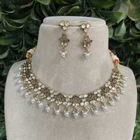 Royal Kundan Jewellery Polki Kundan Stone And Beads Necklace Set