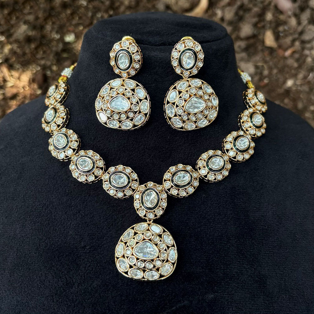 Royal Kundan Jewellery Polki Kundan Stone Necklace Set 