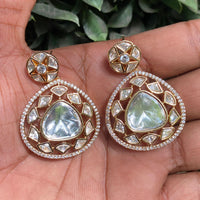 Royal Kundan Jewellery Royal Look Polki Kundan Stone Dangler Earrings