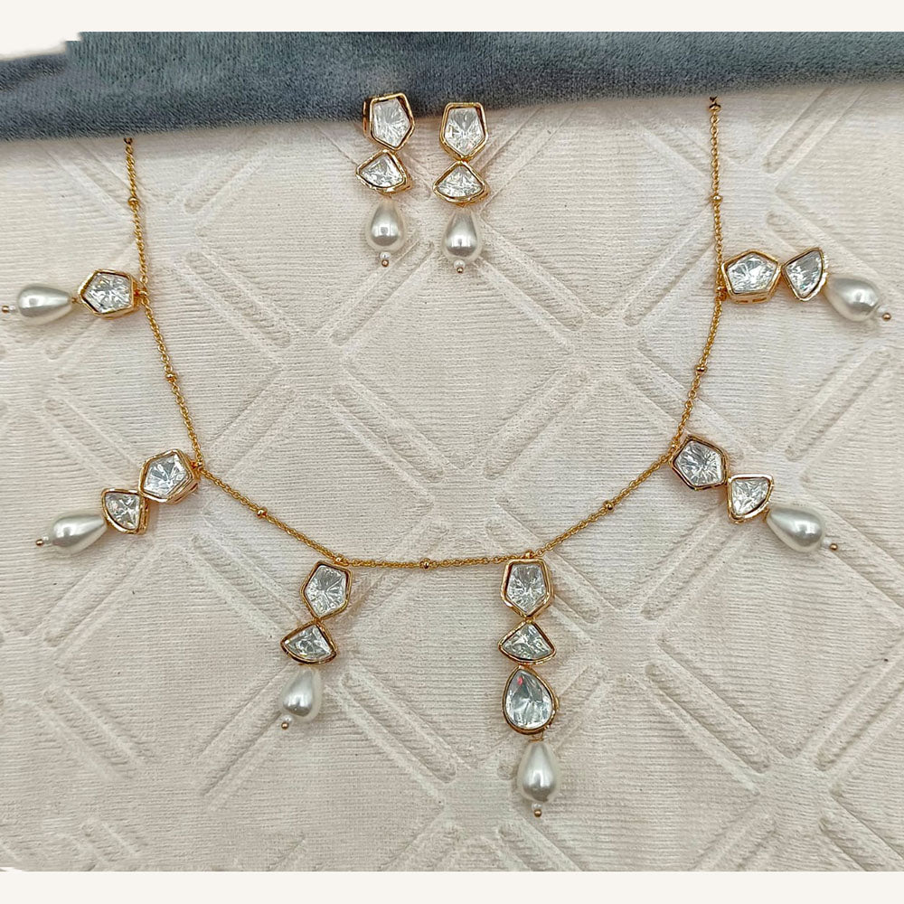 Royal Kundan Jewellery Elegant Polki Kundan Stone And Beads Necklace Set