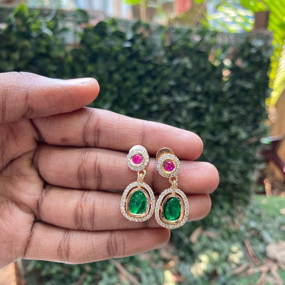 Royal Kundan Jewellery Royal Look Polki Kundan Stone Dangler Earrings