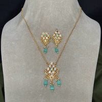 Royal Kundan Jewellery Trendy Polki Kundan Stone And Beads Necklace Set