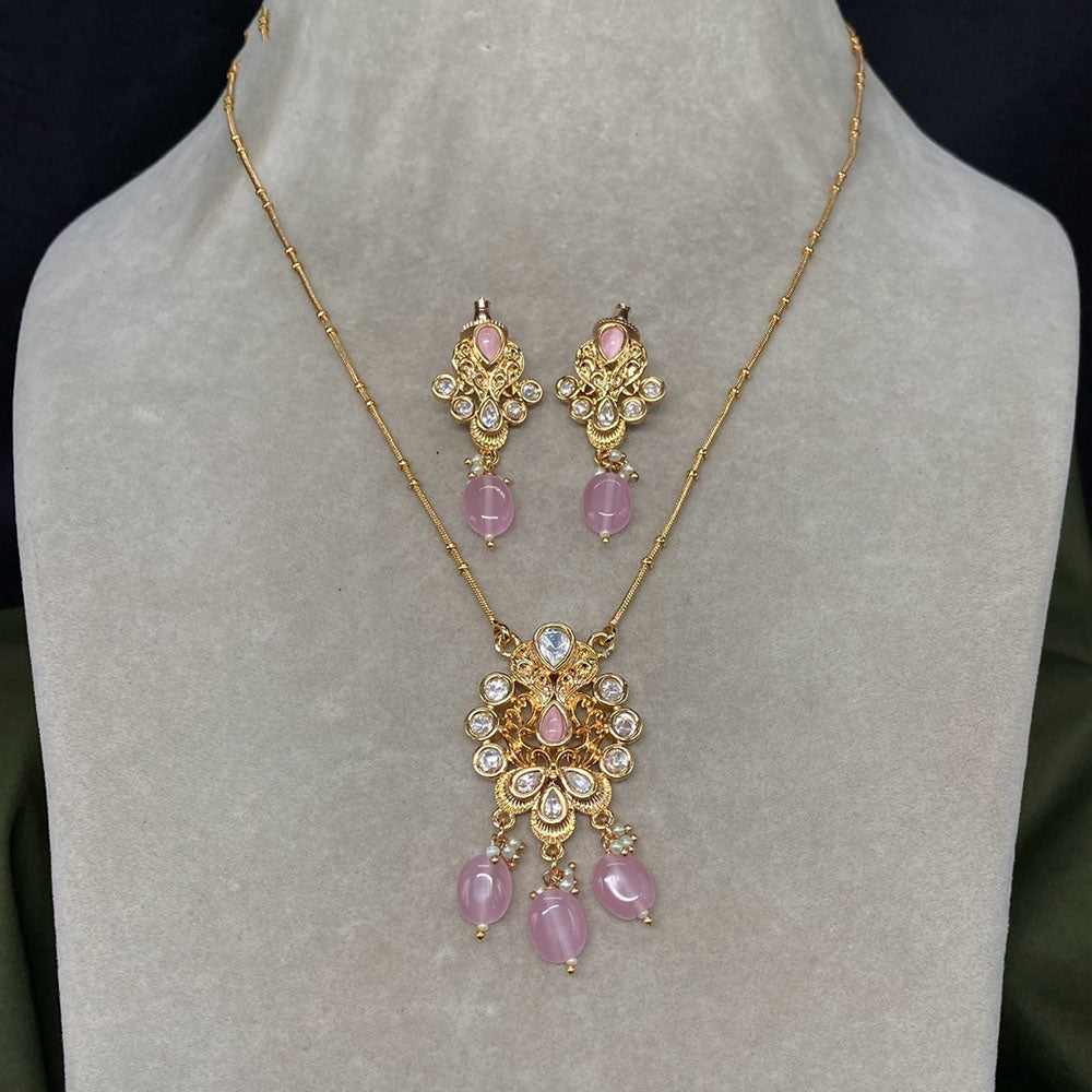 Royal Kundan Jewellery Trendy Polki Kundan Stone And Beads Necklace Set