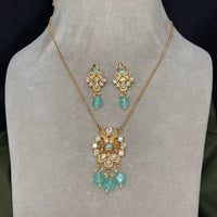 Royal Kundan Jewellery Trendy Polki Kundan Stone And Beads Necklace Set