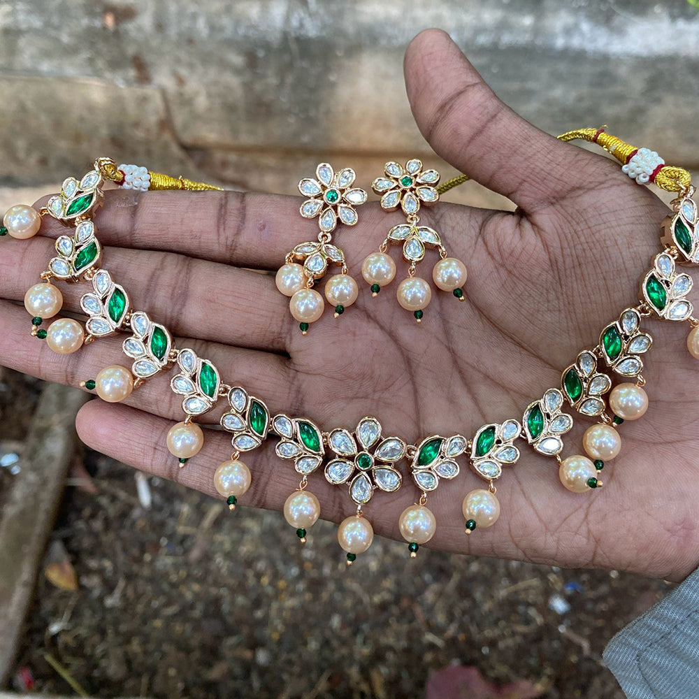 Royal Kundan Jewellery Heavy Polki Kundan Stone And Pearl Necklace Set