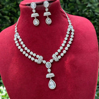 Royal Kundan Jewellery Glamorous American Diamond Necklace Set
