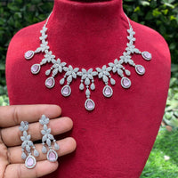 Royal Kundan Jewellery Glamorous American Diamond Necklace Set