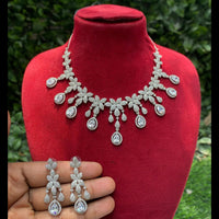 Royal Kundan Jewellery Glamorous American Diamond Necklace Set