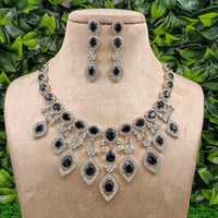Royal Kundan Jewellery Glamorous American Diamond Necklace Set