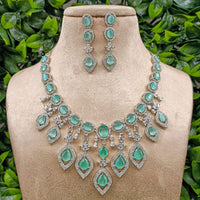Royal Kundan Jewellery Glamorous American Diamond Necklace Set