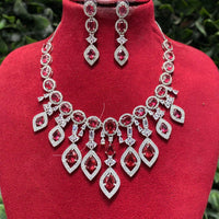 Royal Kundan Jewellery Glamorous American Diamond Necklace Set