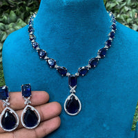 Royal Kundan Jewellery Gold Plated American Daimonds Necklace Set