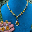 Royal Kundan Jewellery Gold Plated American Daimonds Necklace Set