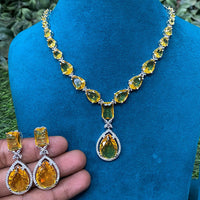 Royal Kundan Jewellery Gold Plated American Daimonds Necklace Set