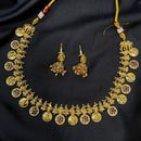 Royal Kundan Jewellery Grand Pota Stone And Temple Necklace Set