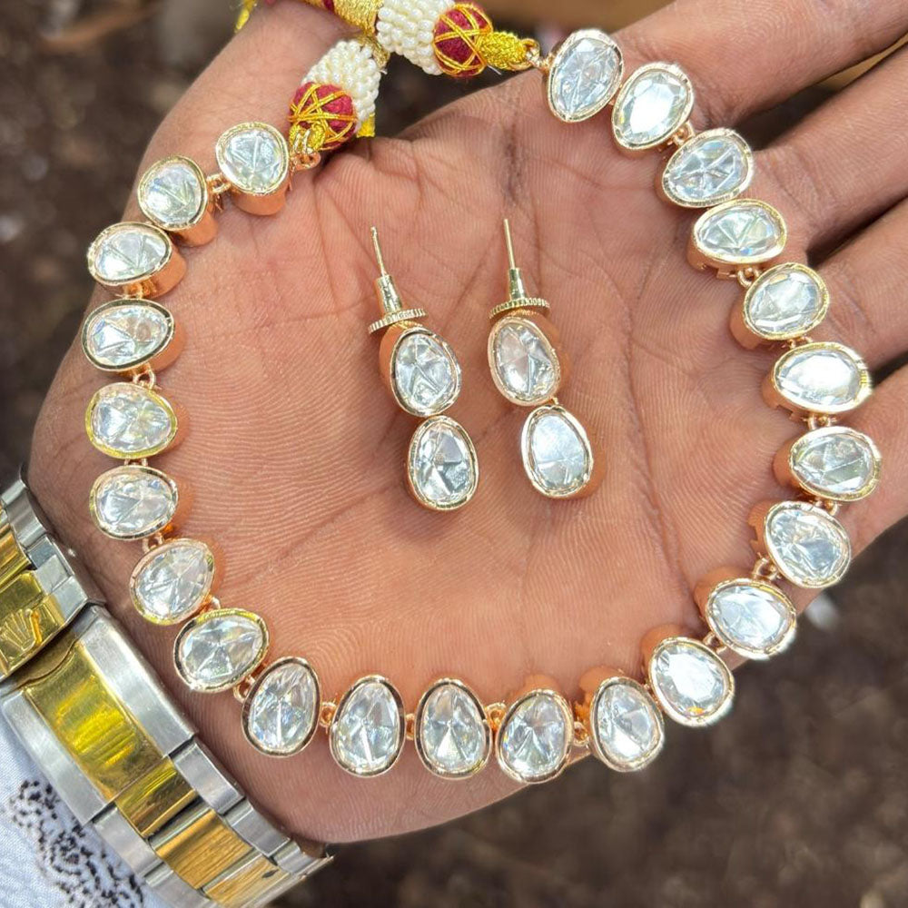 Royal Kundan Jewellery Grand Polki Kundan Stone Necklace Set