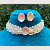 Royal Kundan Jewellery Designer Polki Kundan Pearl Choker Necklace Set