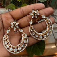 Royal Kundan Jewellery Royal Look Polki Kundan Stone And Pearl Dangler Earrings