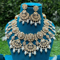 Royal Kundan Jewellery Polki Kundan Stone Pearl And Beads Designer Necklace Set
