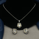 Royal Kundan Jewellery 2 Tone Kundan Stone And Pearl Chain Pendant Set for Women