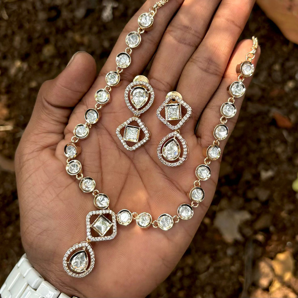 Royal Kundan Jewellery Designer Polki Kundan Stone Necklace Set