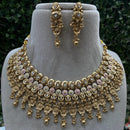 Royal Kundan Jewellery Grand Pota Stone And Beads Meenakari Choker Necklace Set