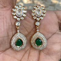 Royal Kundan Jewellery Royal Look Polki Kundan Stone Dangler Earrings