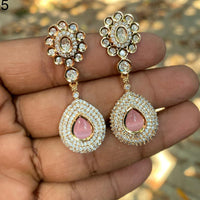 Royal Kundan Jewellery Royal Look Polki Kundan Stone Dangler Earrings