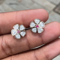 Royal Kundan Jewellery Gold Polish Polki Kundan Look Stud Earrings