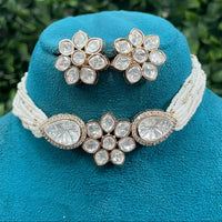 Royal Kundan Jewellery Grand Polki Kundan Stone And Pearl Choker Neckalce Set