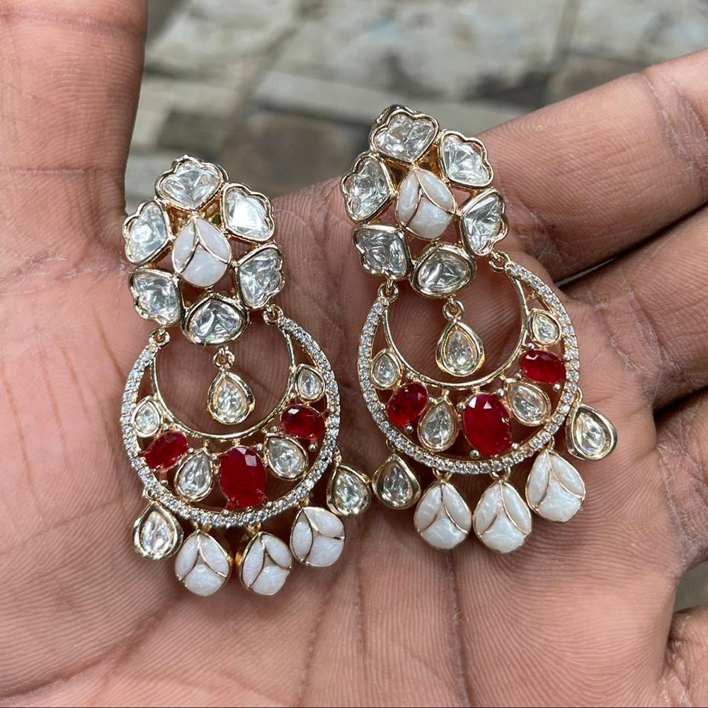 Royal Kundan Jewellery Royal Look Polki Kundan Stone Dangler Earrings