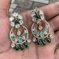 Royal Kundan Jewellery Royal Look Polki Kundan Stone Dangler Earrings
